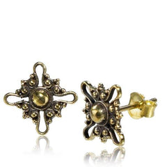 Pair of Brass Tribal Earring Studs