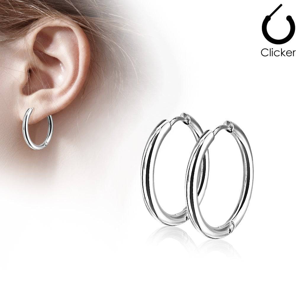 Pair of Thin 316L Surgical Steel Earring Hoops