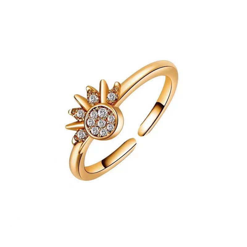 Pandora CZ Inlaid Sun And Moon Stackable Ring