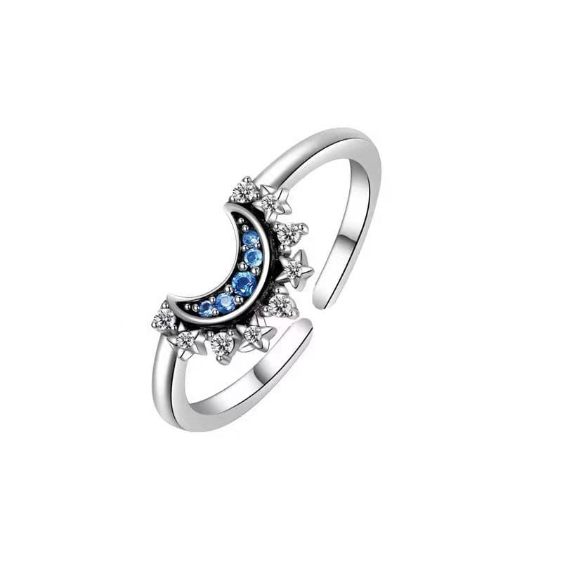 Pandora CZ Inlaid Sun And Moon Stackable Ring