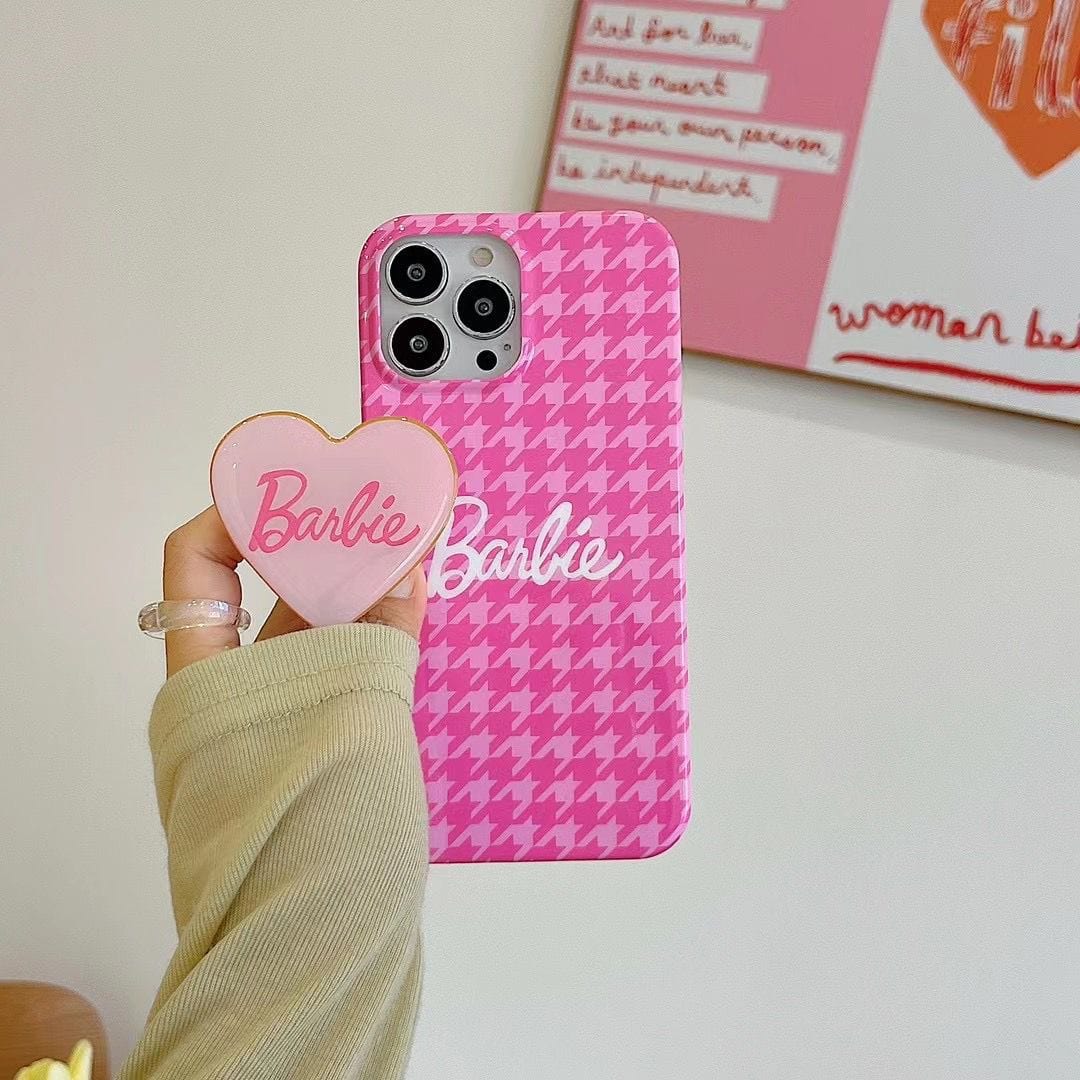 Pink Barbie Heart Stand iPhone Case