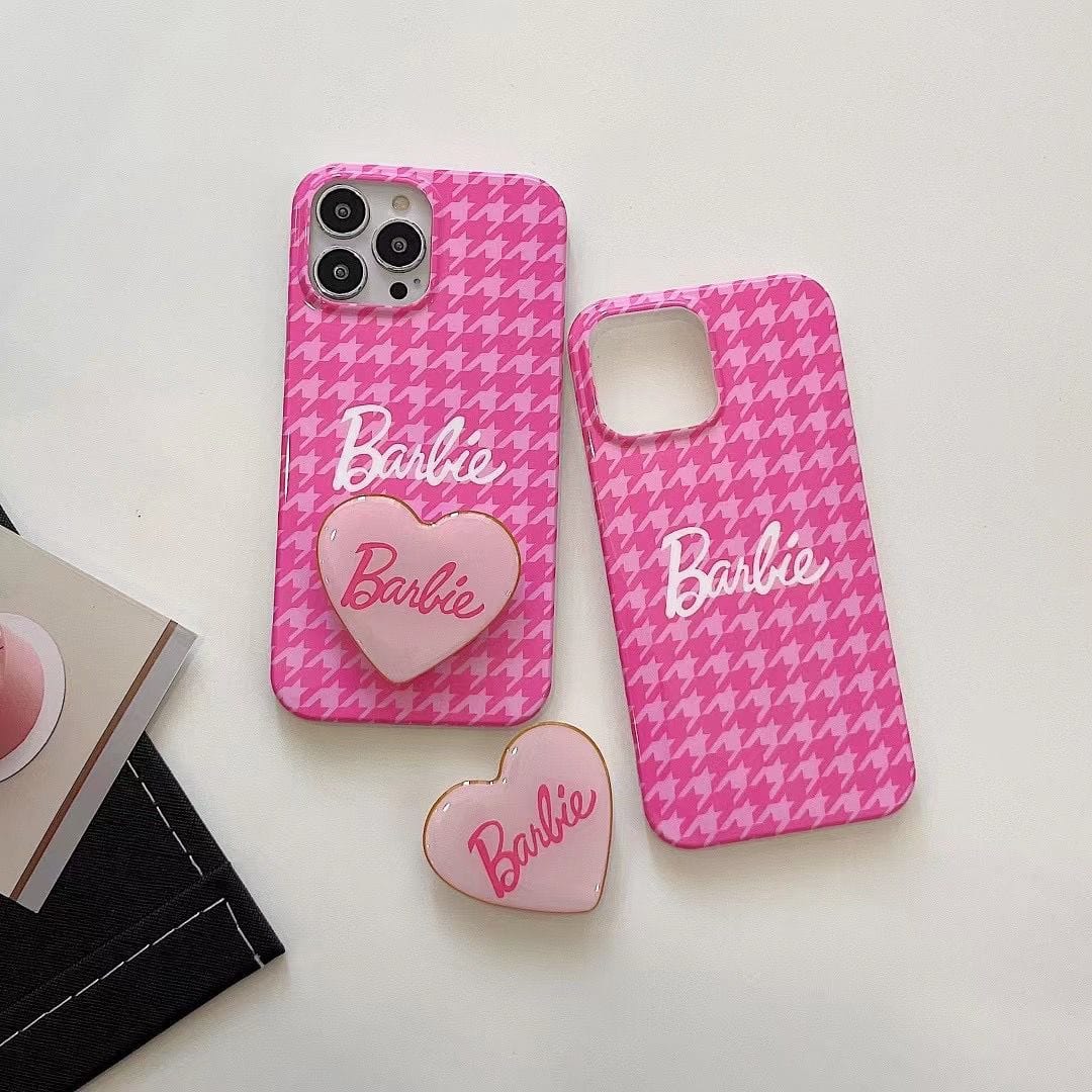 Pink Barbie Heart Stand iPhone Case
