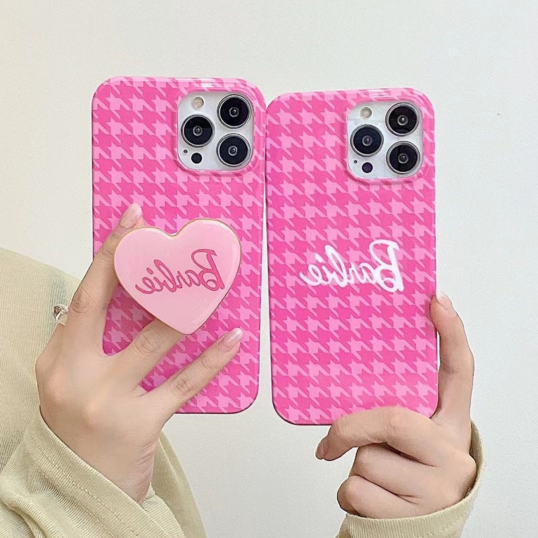 Pink Barbie Heart Stand iPhone Case