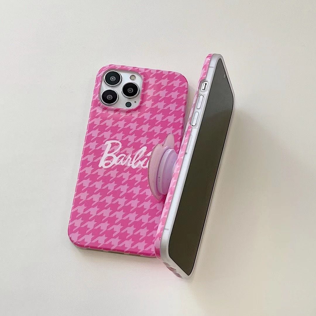 Pink Barbie Heart Stand iPhone Case