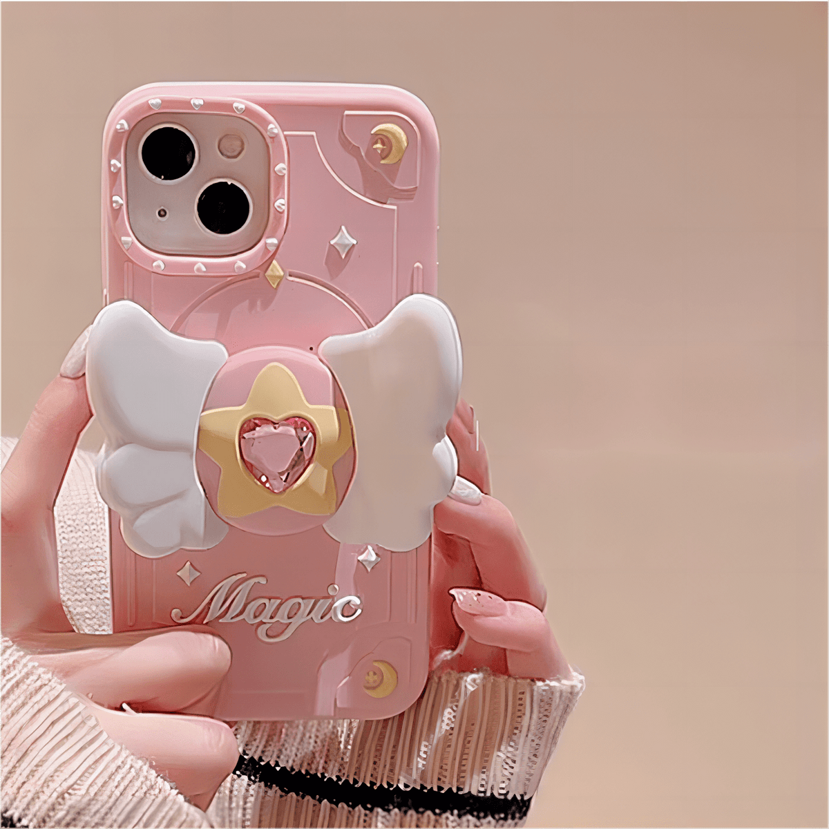 Pink Magic Moving Wings iPhone Case