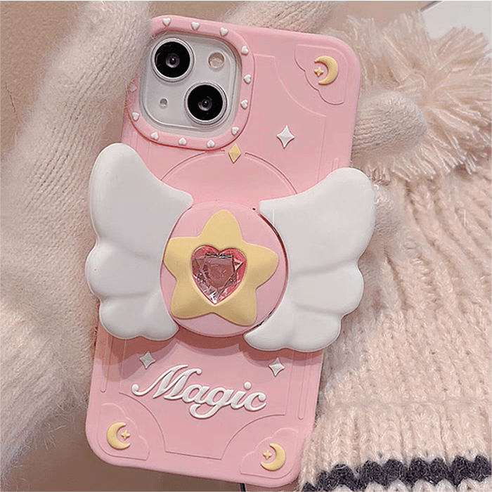 Pink Magic Moving Wings iPhone Case