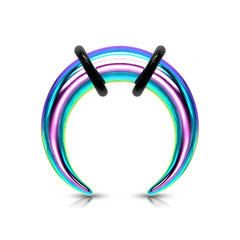 Rainbow Multi Colour Surgical Steel Ear Pincher Buffalo Stretcher Expander