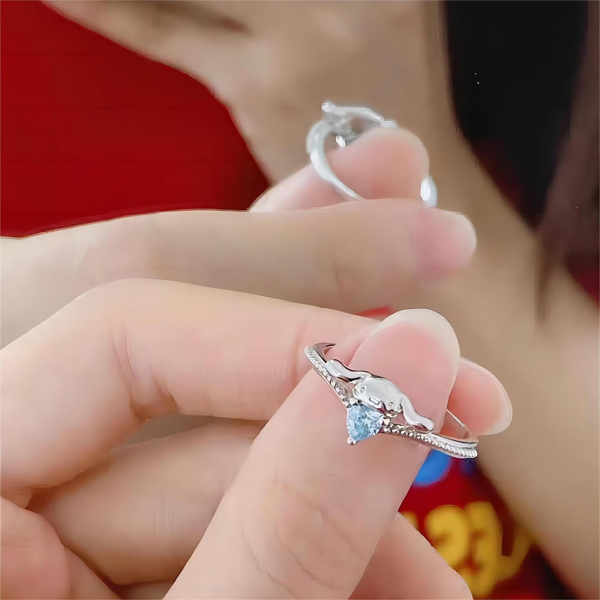 Sanrio Cinnamoroll Crystal Heart Ring