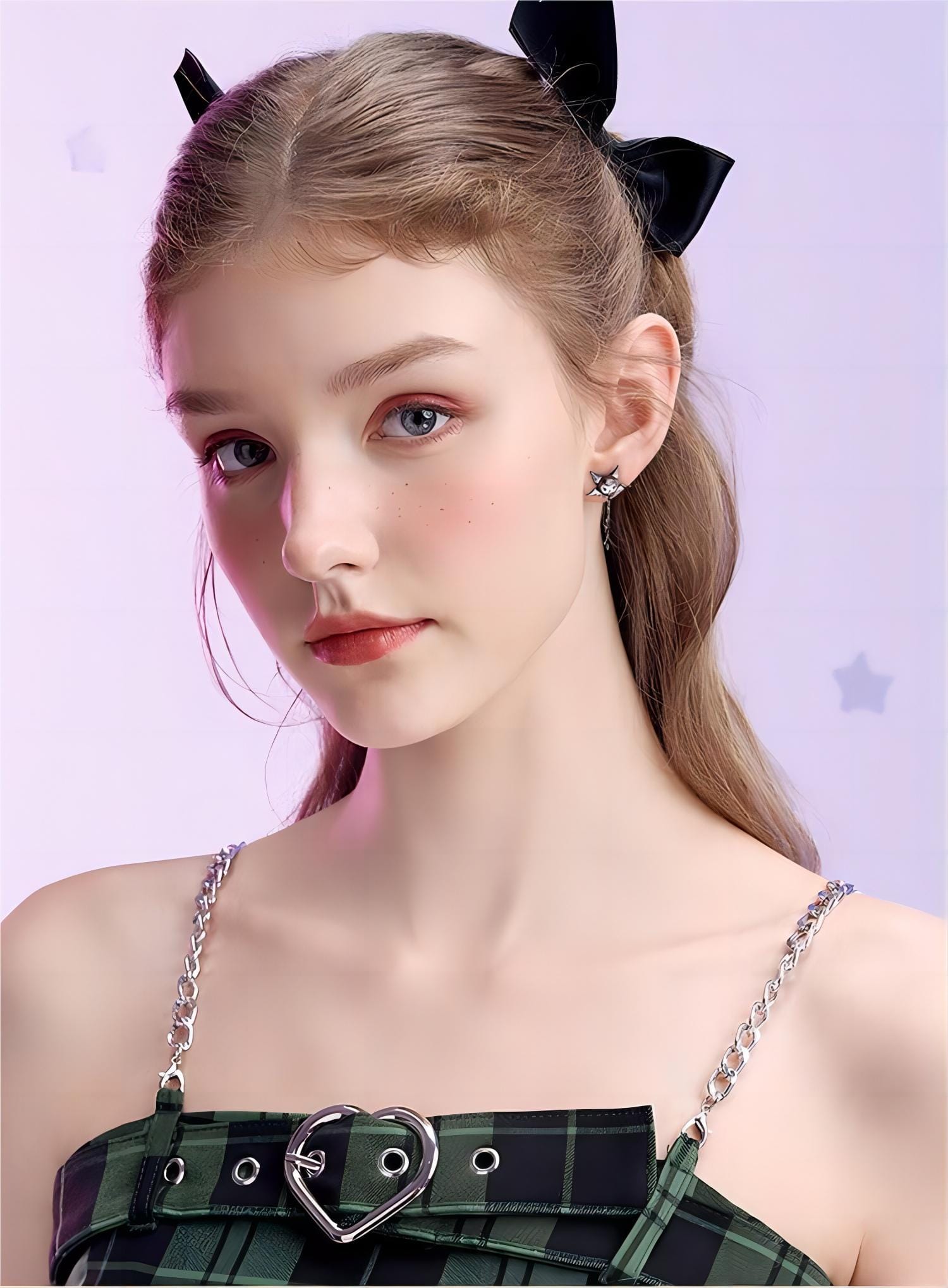 Sanrio Enamel Arrow Heart Devil Kuromi Earrings