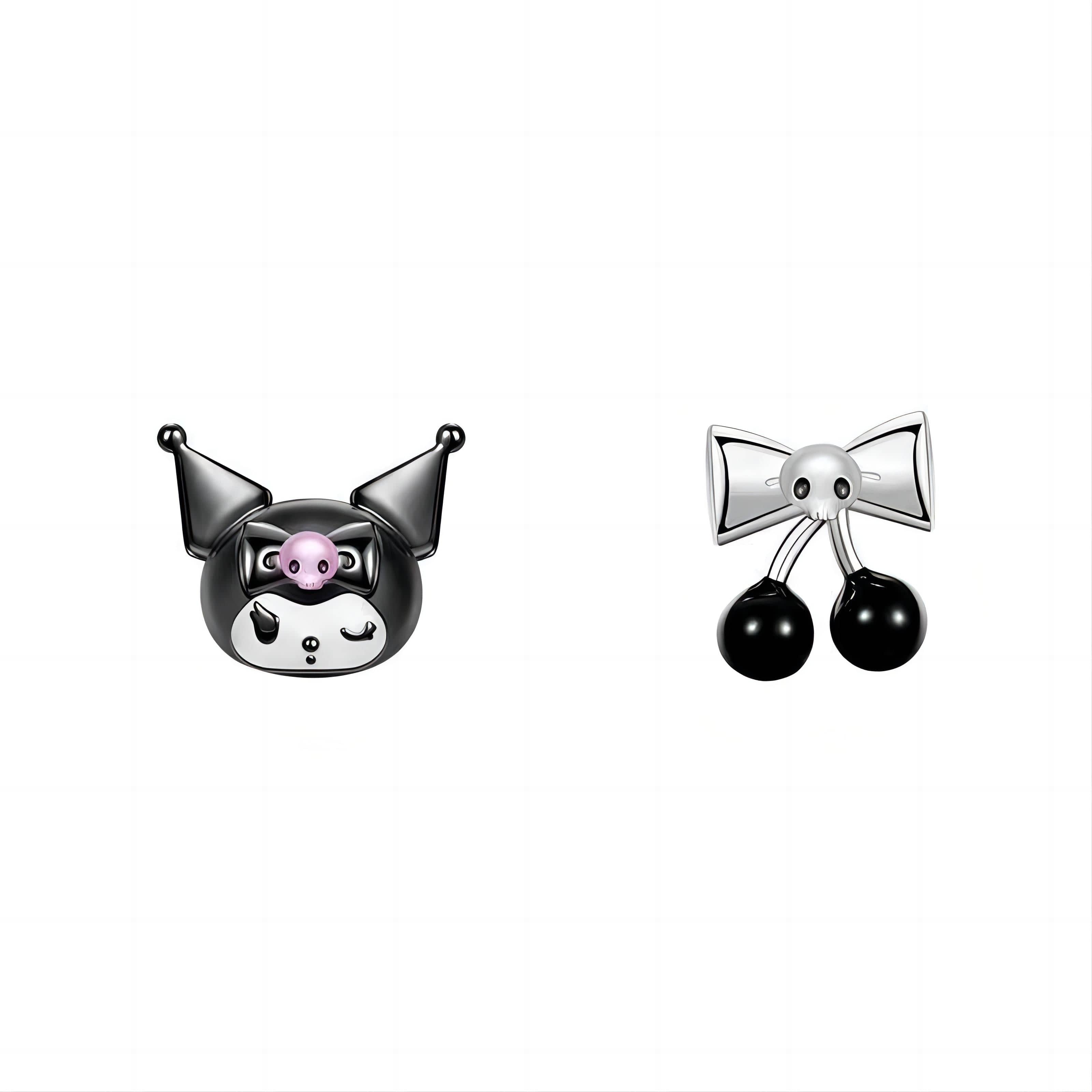 Sanrio Enamel Black Cherry Kuromi Earrings