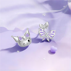 Sanrio Enamel Butterfly Kuromi Earrings