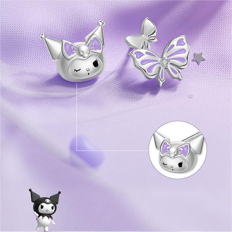 Sanrio Enamel Butterfly Kuromi Earrings