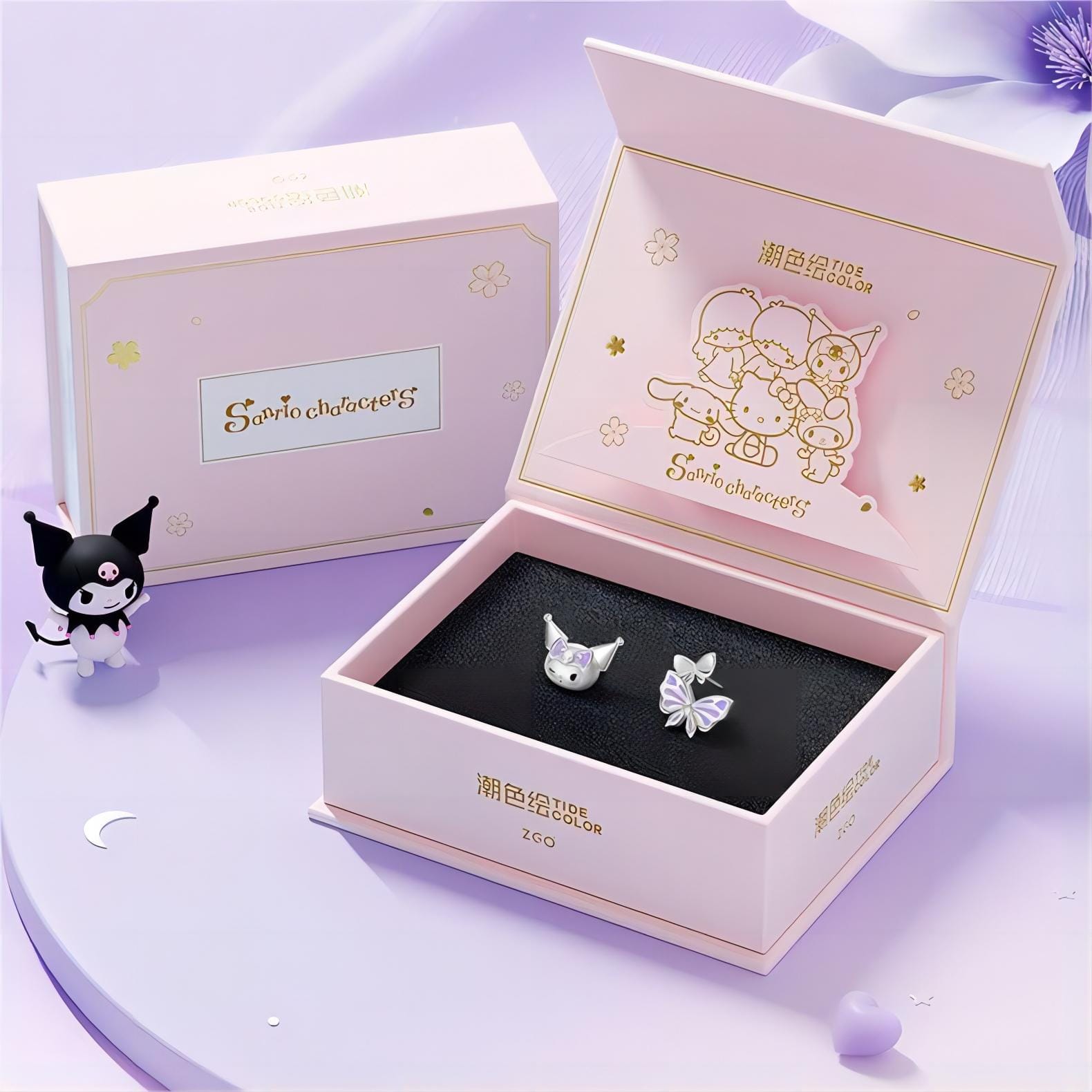 Sanrio Enamel Butterfly Kuromi Earrings