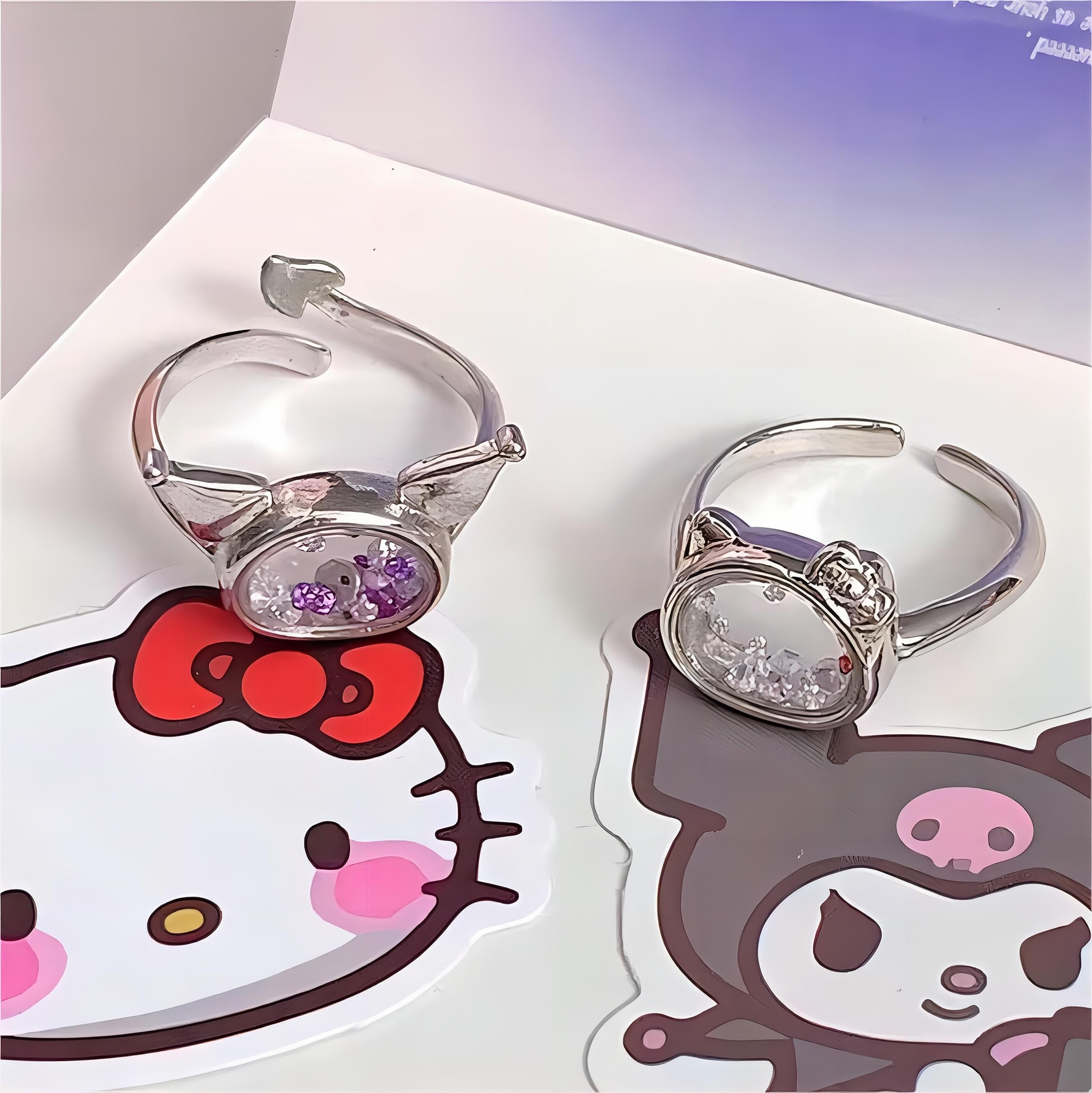 Sanrio Family Movable Crystal Filled Sterling Silver Ring