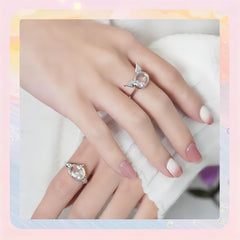 Sanrio Family Movable Crystal Filled Sterling Silver Ring