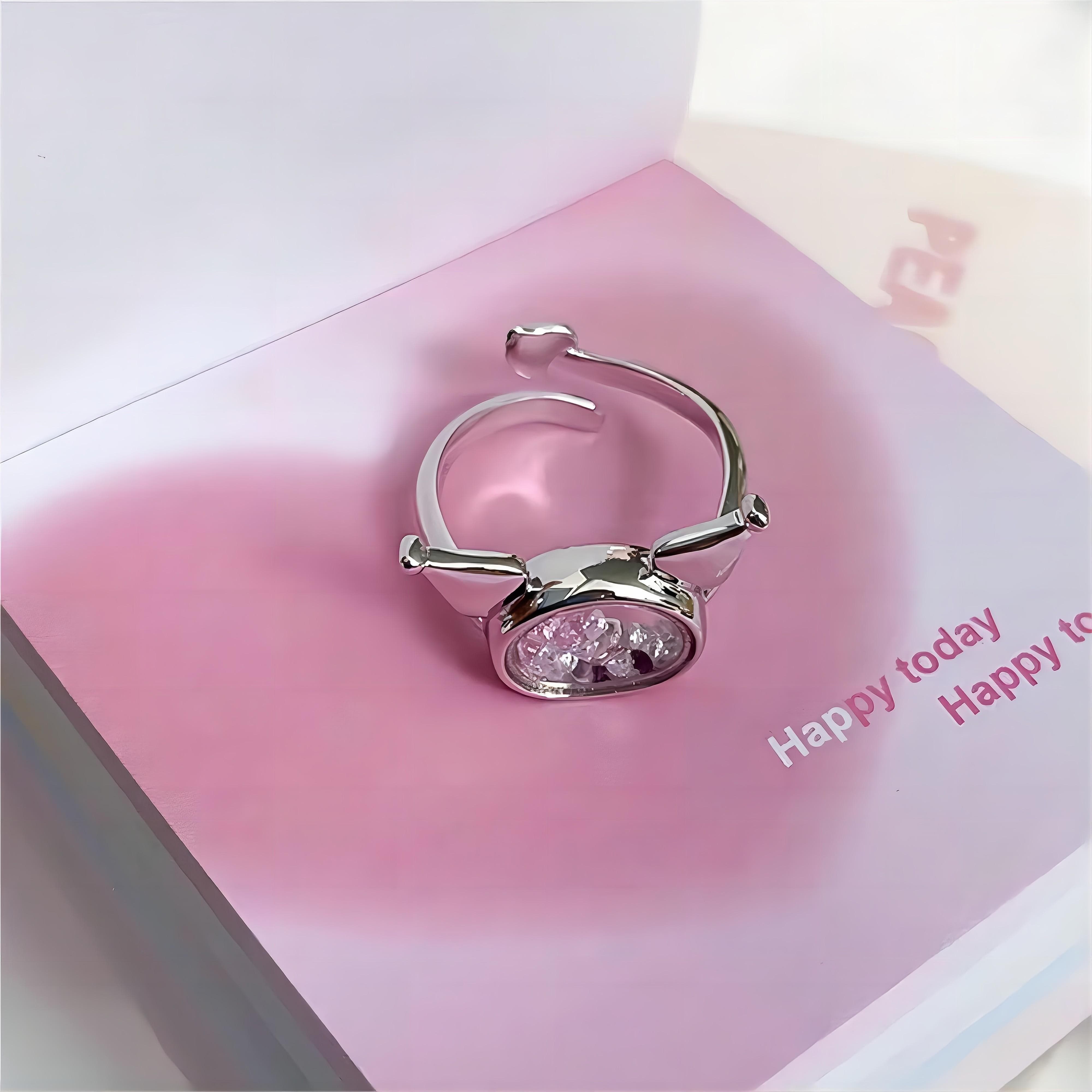 Sanrio Family Movable Crystal Filled Sterling Silver Ring