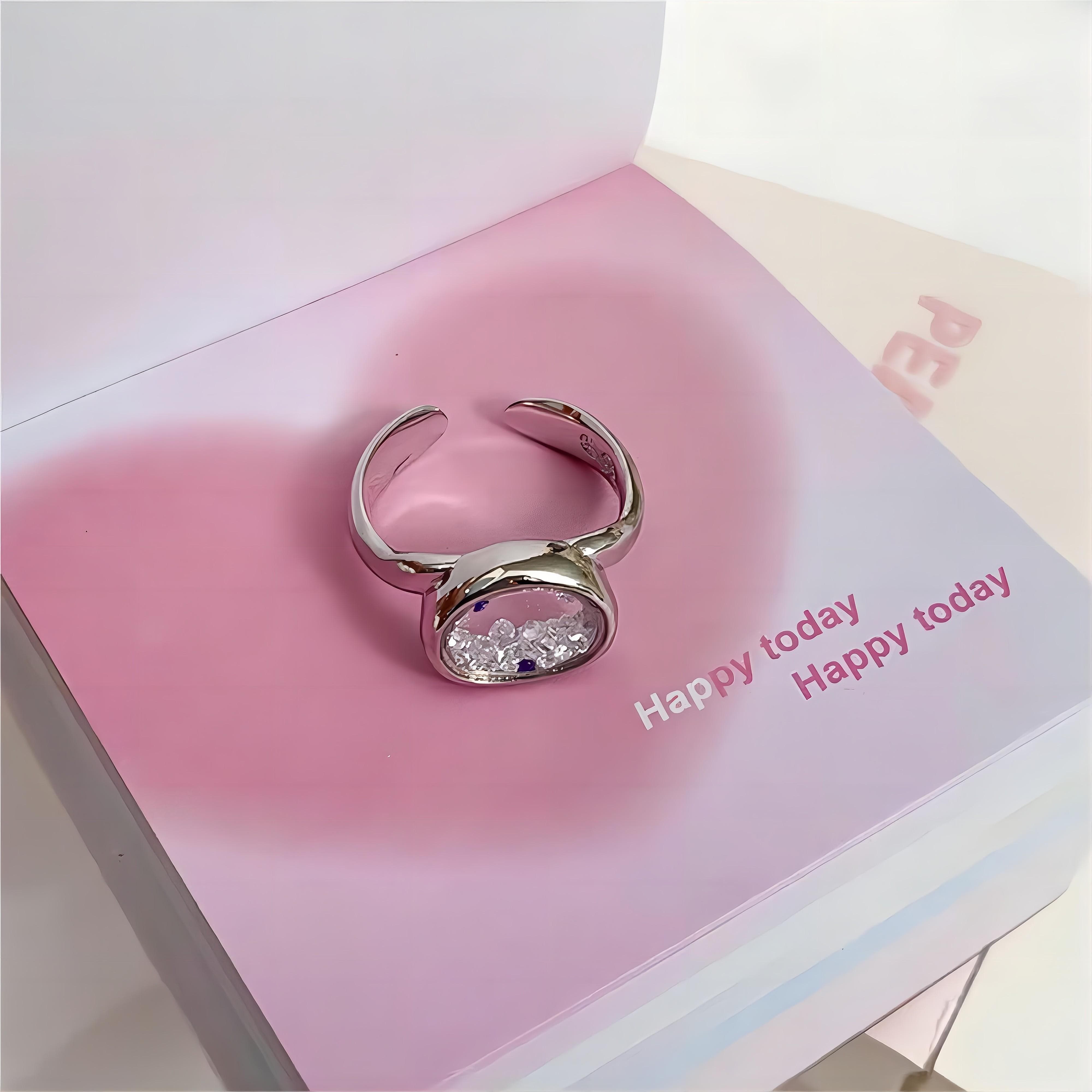 Sanrio Family Movable Crystal Filled Sterling Silver Ring