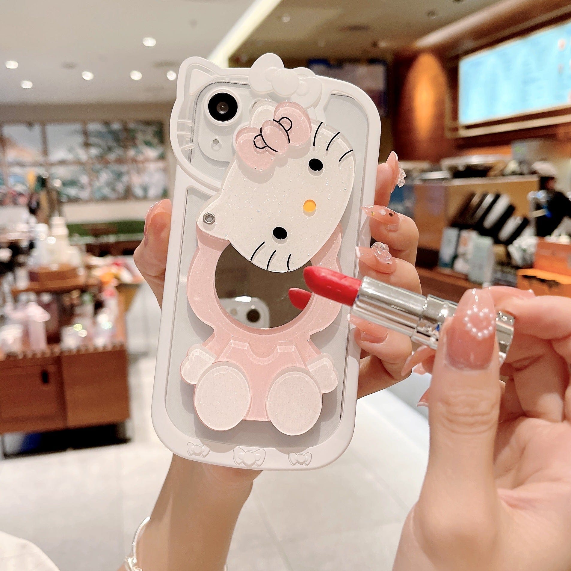 Sanrio Hello Kitty iPhone Case With Cosmetic Mirror