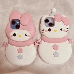 Sanrio Hello Kitty My Melody Snowman iPhone Case