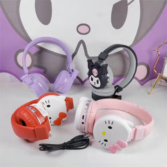 Sanrio Kuromi Hello Kitty Bluetooth Wireless Stereo Headset Earphone Headphone