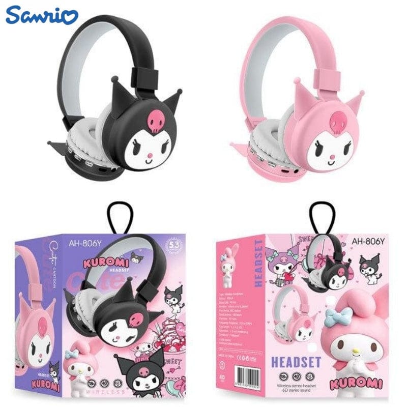 Sanrio Kuromi Hello Kitty Bluetooth Wireless Stereo Headset Earphone Headphone