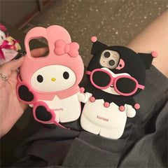 Sanrio Kuromi My Melody Wearing Sunglasses iPhone Case