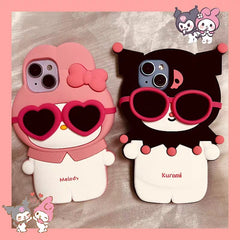 Sanrio Kuromi My Melody Wearing Sunglasses iPhone Case