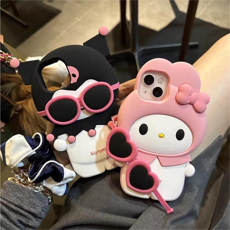 Sanrio Kuromi My Melody Wearing Sunglasses iPhone Case