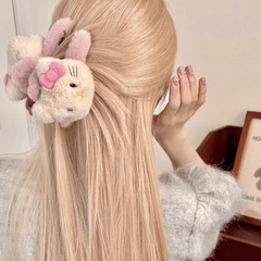 Sanrio Plush Hello Kitty Chignon Claw Clip Hair Clip