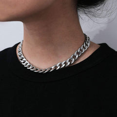 Stainless Steel Punk Style Chunky Chain Choker Necklace