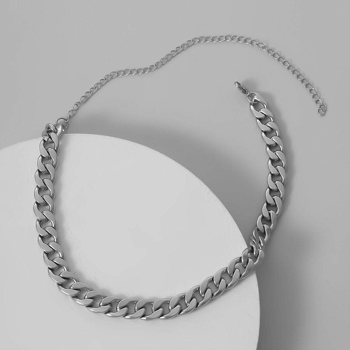 Stainless Steel Punk Style Chunky Chain Choker Necklace