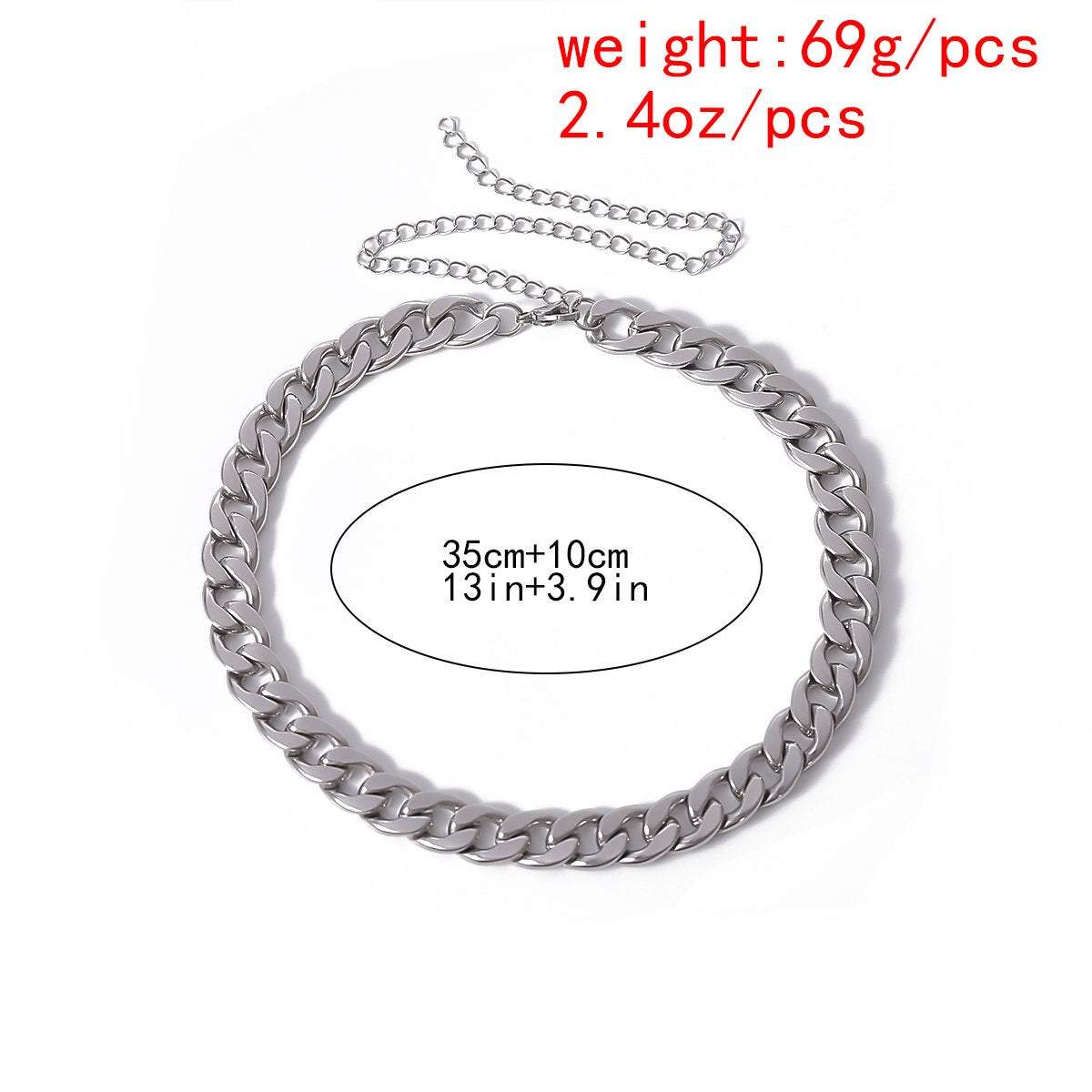 Stainless Steel Punk Style Chunky Chain Choker Necklace