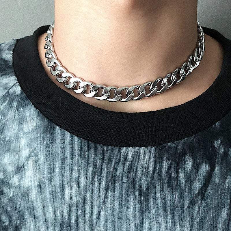 Stainless Steel Punk Style Chunky Chain Choker Necklace