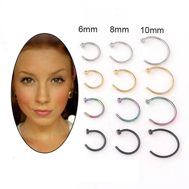 Surgical Steel 22 Gauge Nose Piercing Hoop Nose Ear Ring