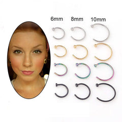 Surgical Steel 22 Gauge Nose Piercing Hoop Nose Ear Ring