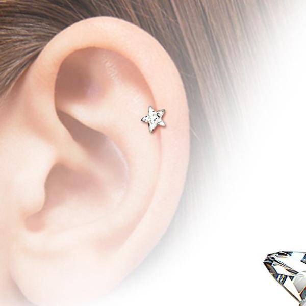 Mehrfarbiger Stern-Helix-Stab aus Chirurgenstahl