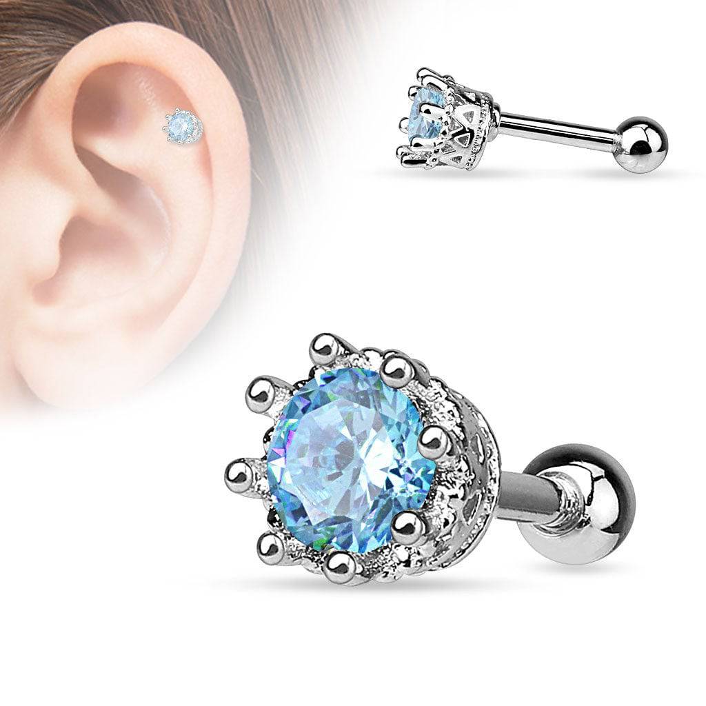 Ohrstecker Helix Knorpel Chirurgenstahl viktorianischer Stil mit Zirkonia
