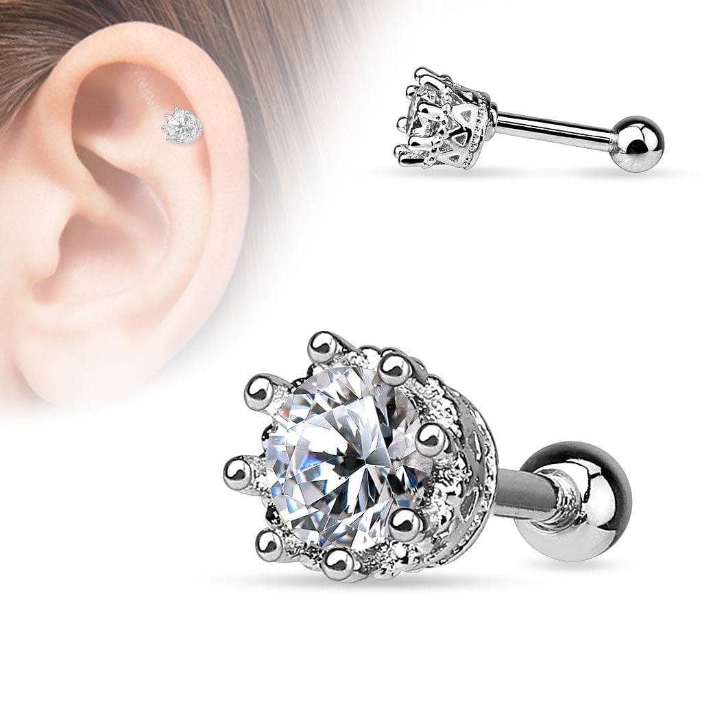 Ohrstecker Helix Knorpel Chirurgenstahl viktorianischer Stil mit Zirkonia
