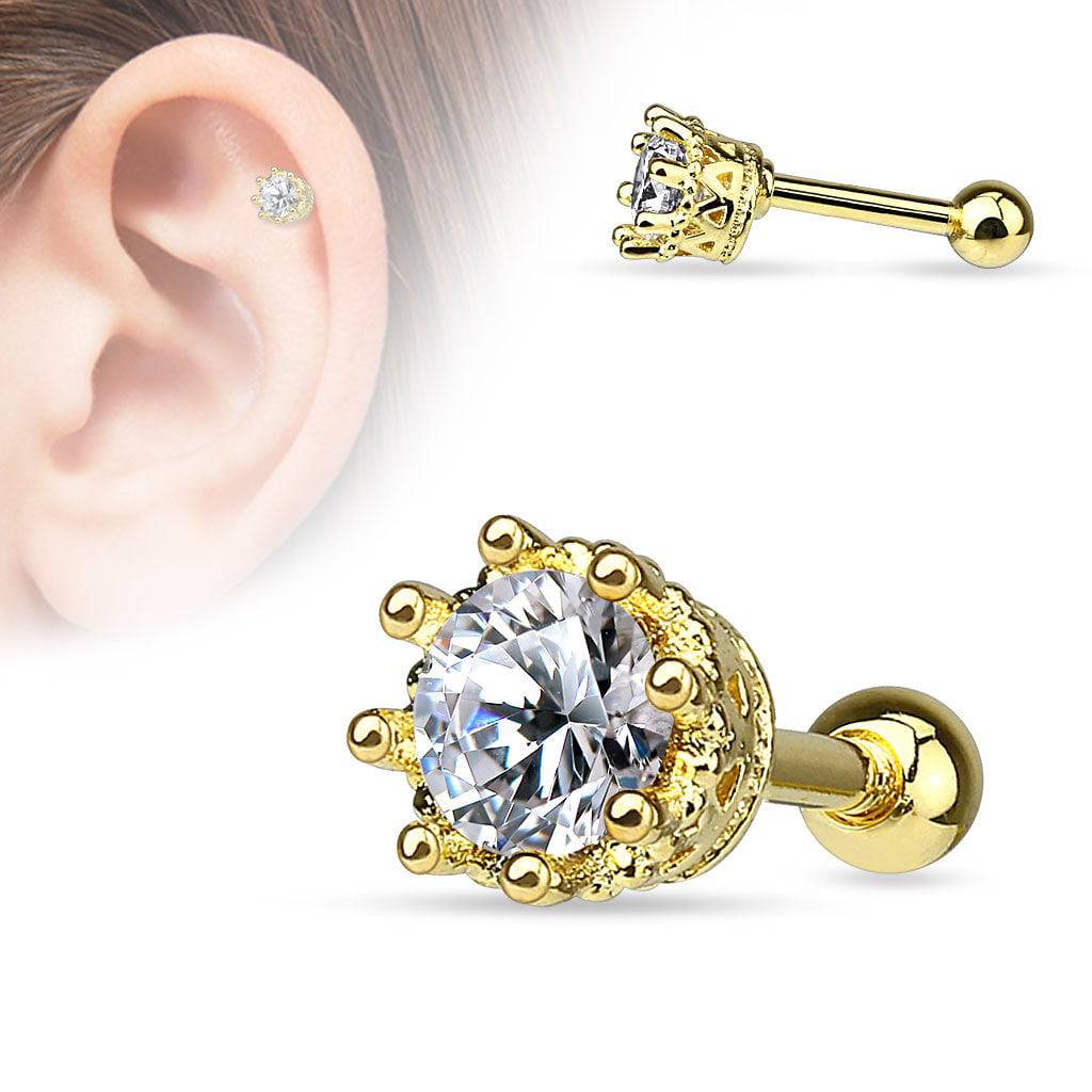 Ohrstecker Helix Knorpel Chirurgenstahl viktorianischer Stil mit Zirkonia