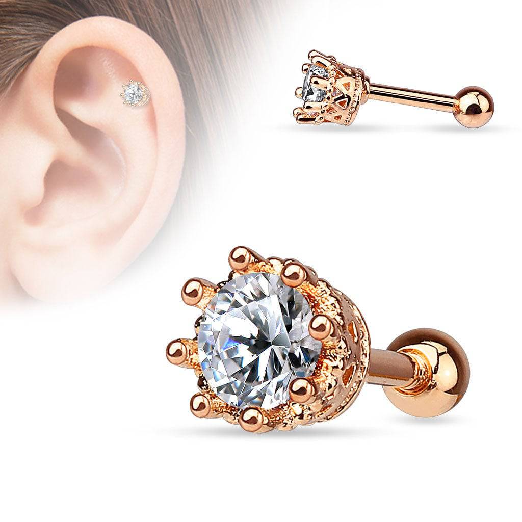 Ohrstecker Helix Knorpel Chirurgenstahl viktorianischer Stil mit Zirkonia