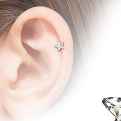 Helix-Stab aus Chirurgenstahl mit weißem Stern