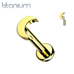 Labret aus Titan mit Halbmond-Gold-PVD-Beschichtung und Innengewinde