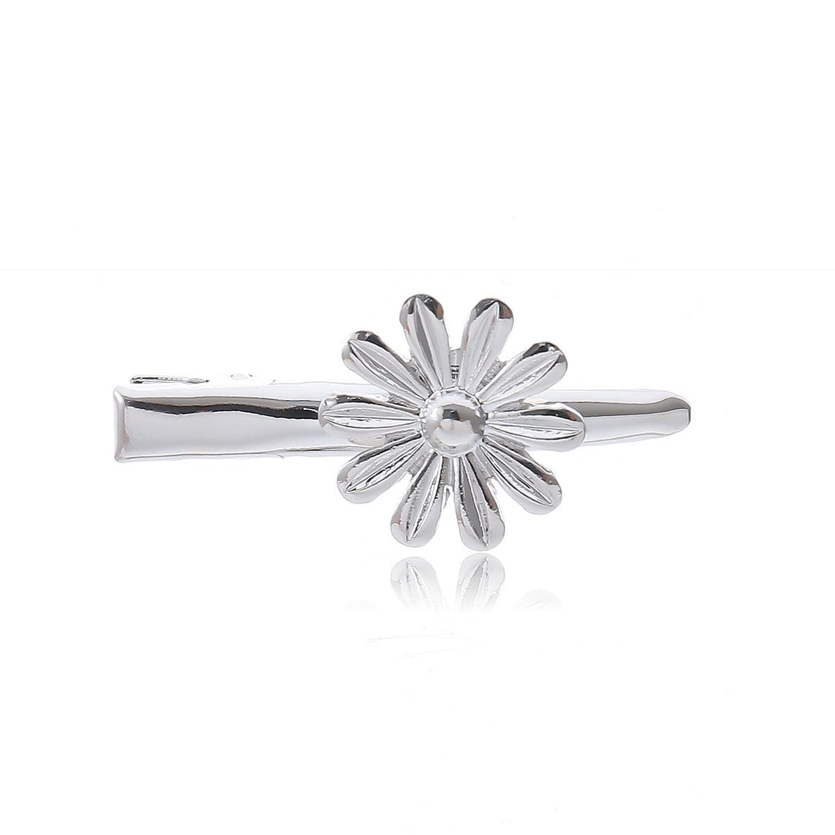 Trendy 5 Pieces Silver Tone Floral Pattern Hair Clip