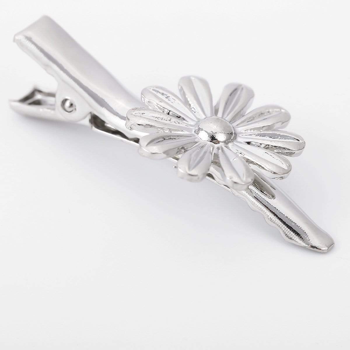 Trendy 5 Pieces Silver Tone Floral Pattern Hair Clip