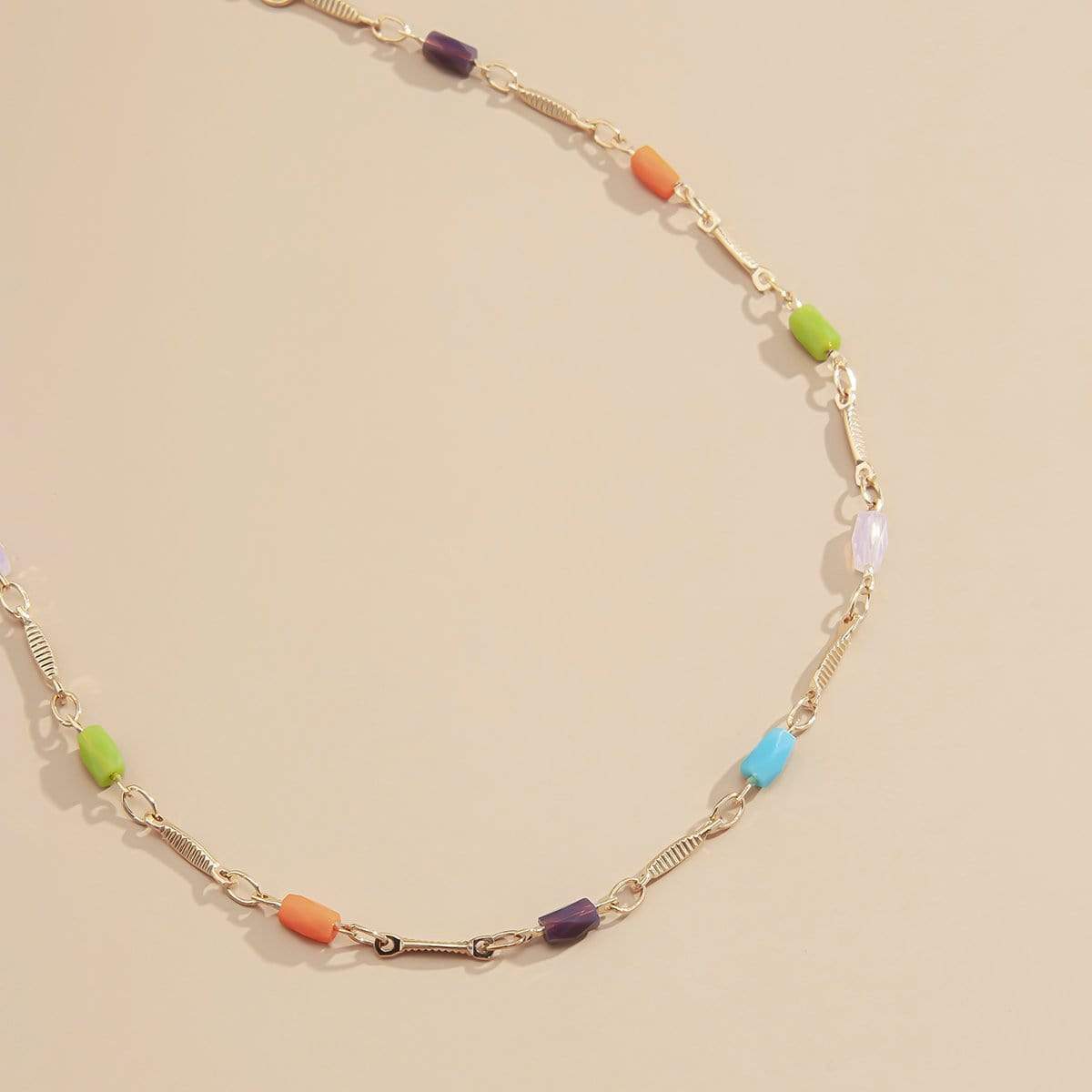 Trendy Colorful Acrylic Cylindricity Charm Choker Necklace