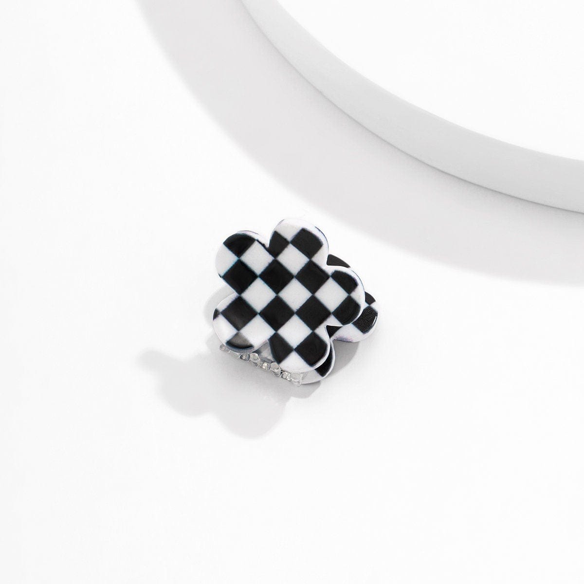 Trendy Colorful Flower Checkered Hair Claw Hair Clip