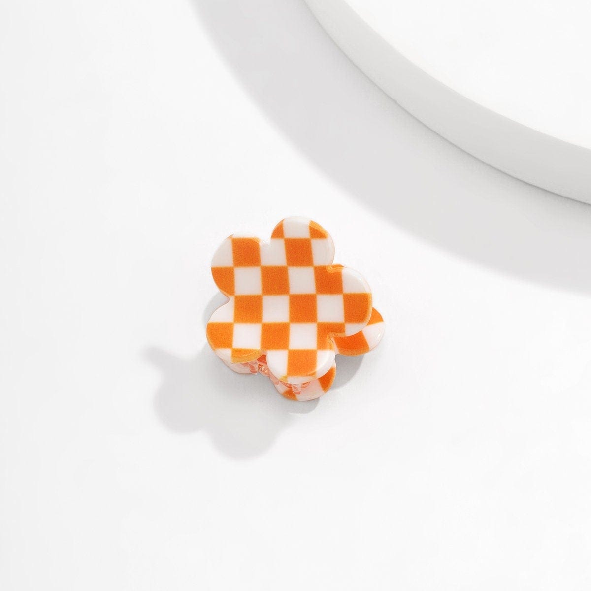 Trendy Colorful Flower Checkered Hair Claw Hair Clip