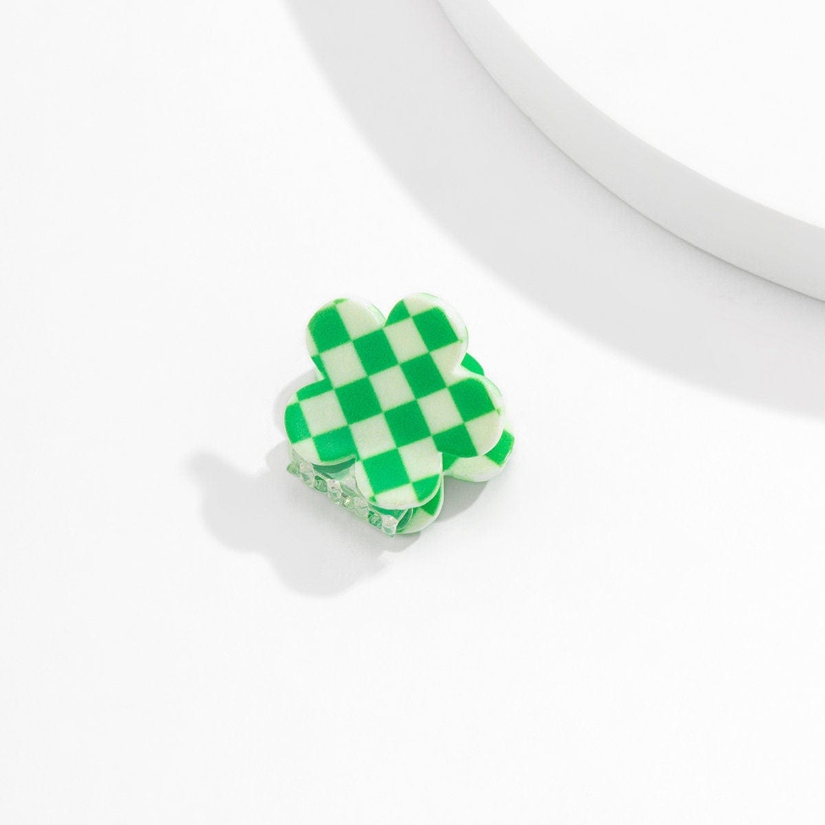 Trendy Colorful Flower Checkered Hair Claw Hair Clip