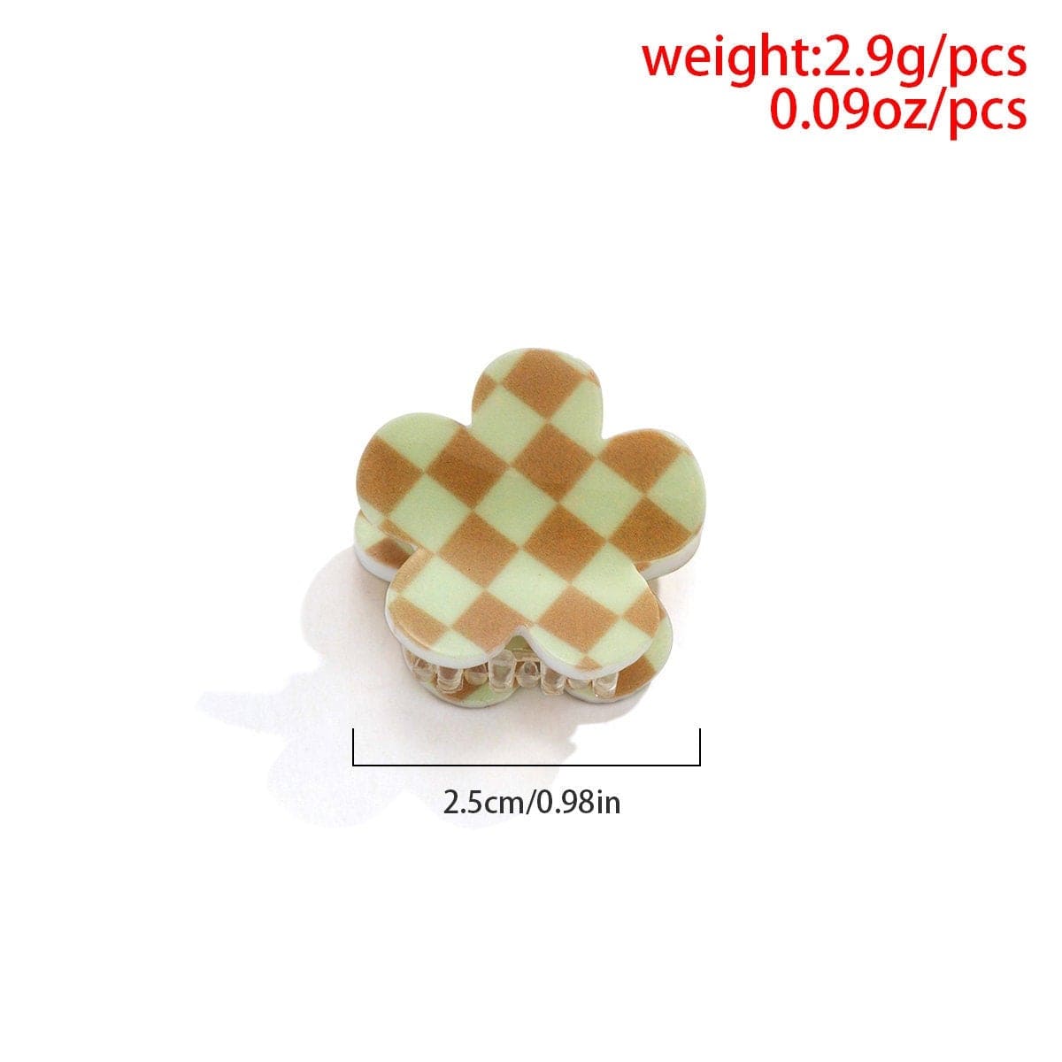 Trendy Colorful Flower Checkered Hair Claw Hair Clip