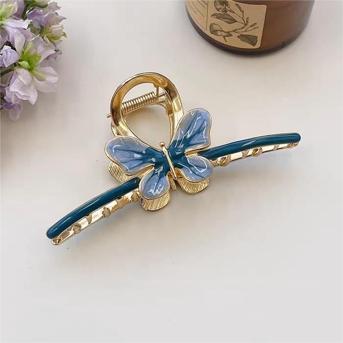 Trendy Enamel Colorful Butterfly Claw Clip Hair Clip